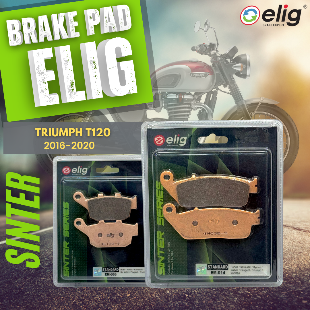 Bố thắng Elig Sinter dành cho xe TRIUMPH T120 2016-2020 (Trước EM-014, Sau EM-066)