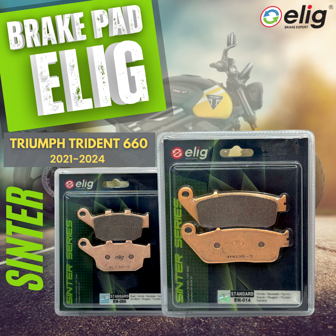 Bố thắng Elig Sinter dành cho xe TRIUMPH TRIDENT 660 2021-2024 (Trước EM-014, Sau EM-066)