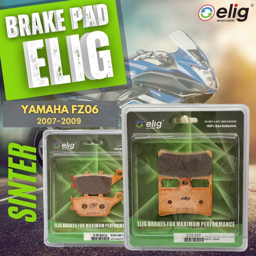 Bố thắng Elig Sinter dành cho xe YAMAHA FZ6 2007-2009 (Trước EM-019, Sau EM-031A)