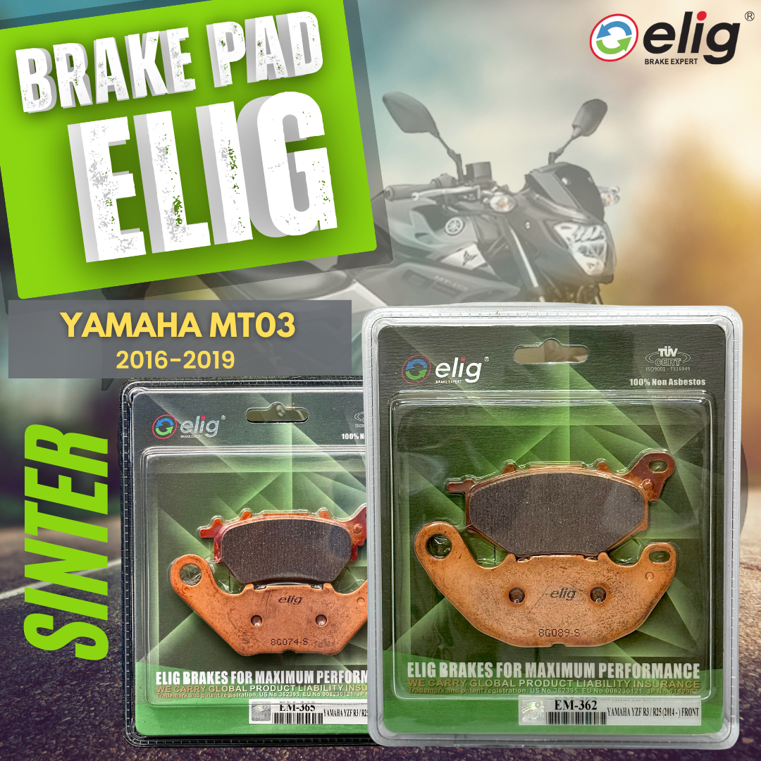 Bố thắng Elig Sinter dành cho xe YAMAHA MT03 2016-2024 (Trước EM-362, Sau EM-365)