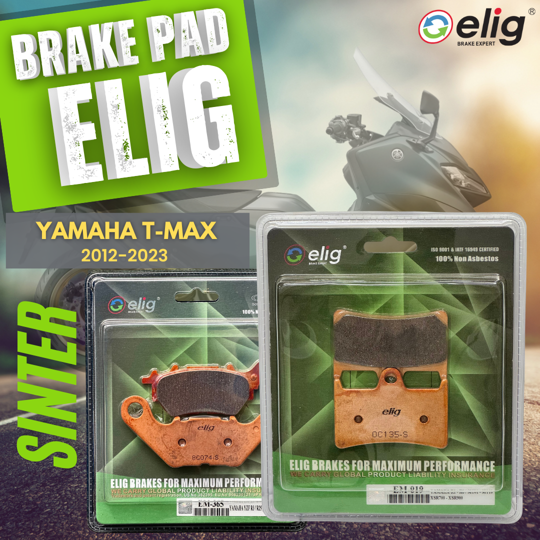Bố thắng Elig Sinter dành cho xe YAMAHA T-MAX 500 2012-2023 (Trước EM-019, Sau EM-365)