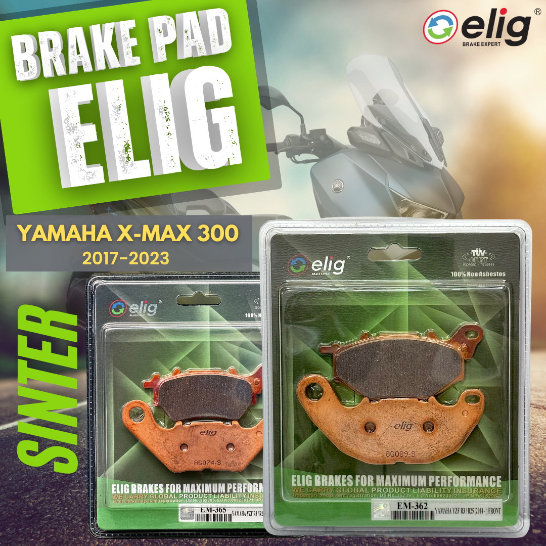 Bố thắng Elig Sinter dành cho xe YAMAHA X-MAX 300 2017-2023 (Trước EM-362, Sau EM-365)