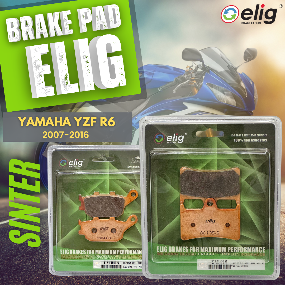 Bố thắng Elig Sinter dành cho xe YAMAHA R6 2007-2016 (Trước EM-019, Sau EM-031A)